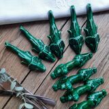 Vintage faience knife holder fish and dogs