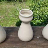 Set of 3 earthenware vases from Villenauxe