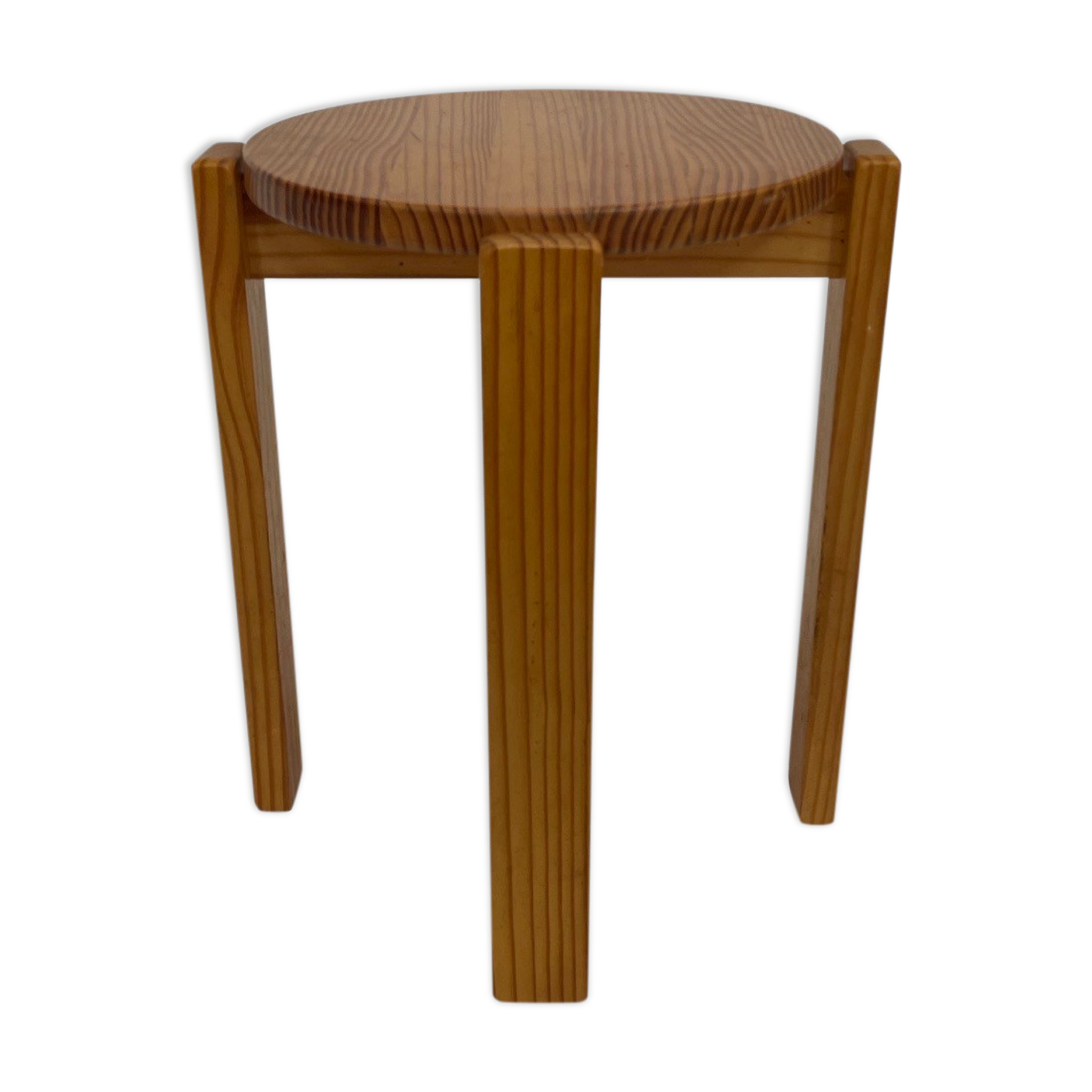 Mid century pinewood stool, 1960s minimalistic design