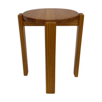 Mid century pinewood stool, 1960s minimalistic design