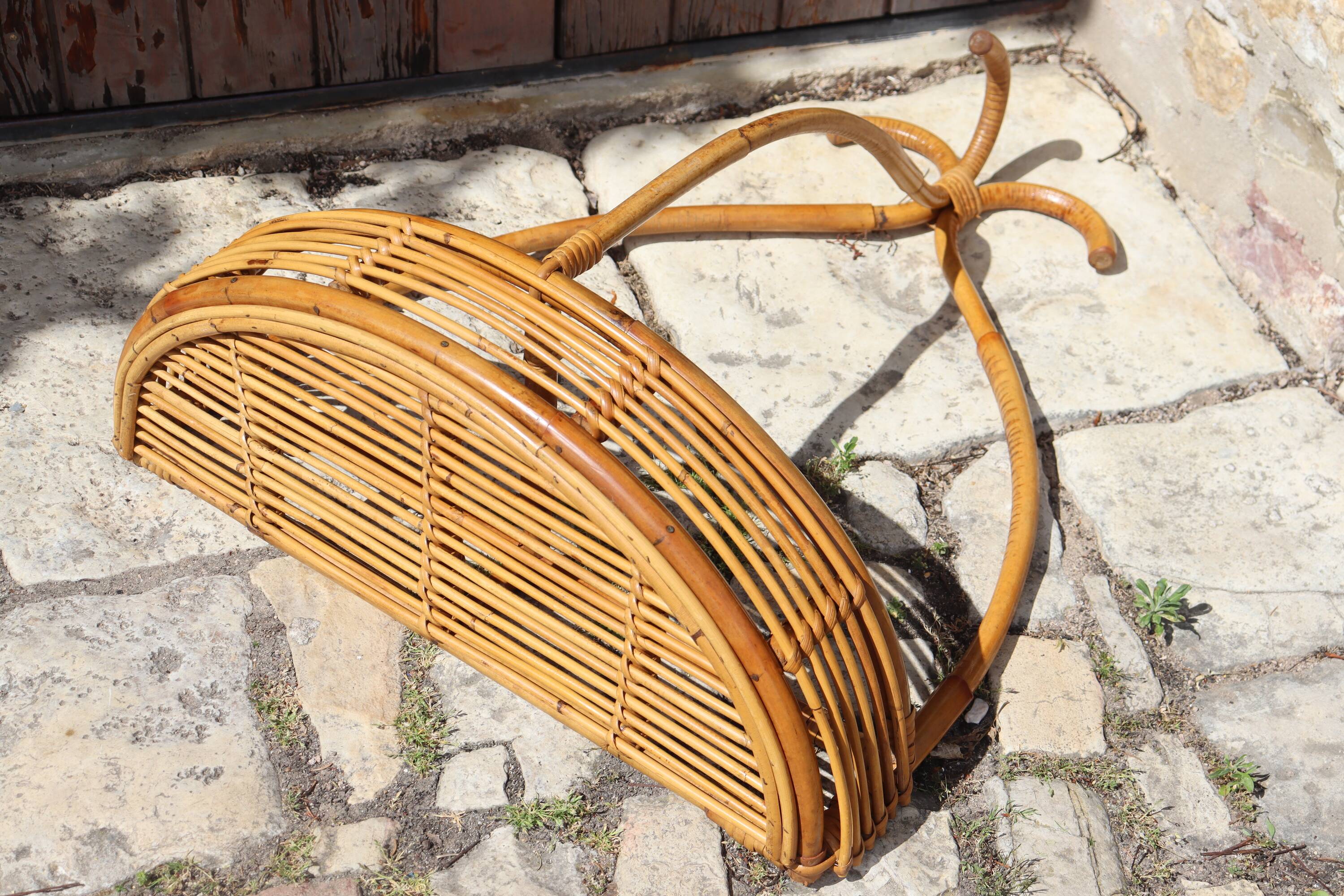 Rattan wall console Italy 1970