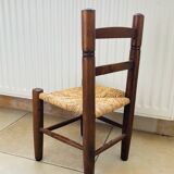 Provençal straw chair with braces, mid-20th century, for children