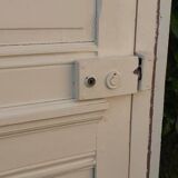 Porte 81,2x212 et cadre bâti de communication panneautée moulurée ancienne