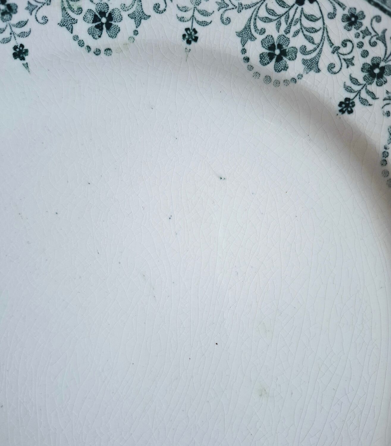 Mismatched antique flat plates made of ironstone accompanied by