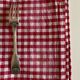 XXXL country tablecloth in poppy red gingham canvas