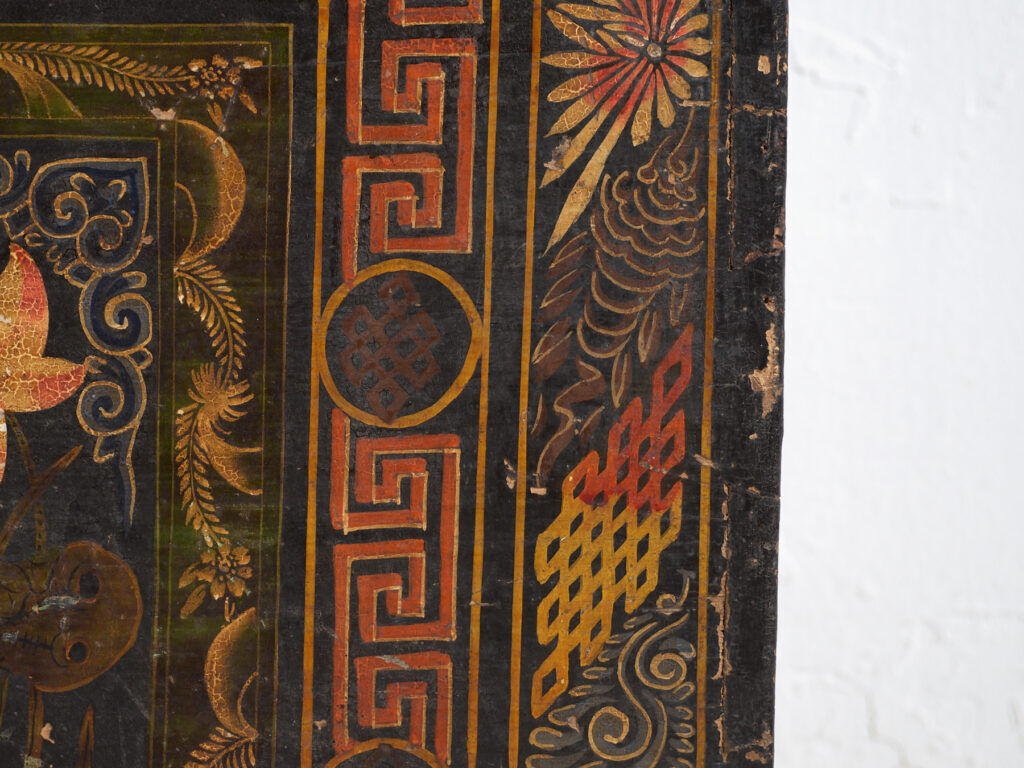 Antique Chinese chest painted in pine wood – China, circa 1900