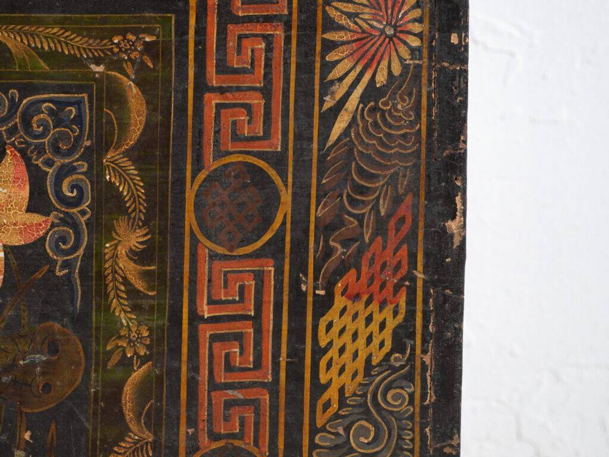 Antique Chinese chest painted in pine wood – China, circa 1900