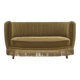 1970s, Danish 2-seater "Banana" sofa, green furniture velour.