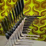 Lot of 10 Vintage 1970s Stacking Chairs