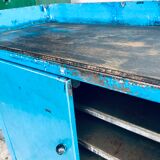 Blue workshop cupboard