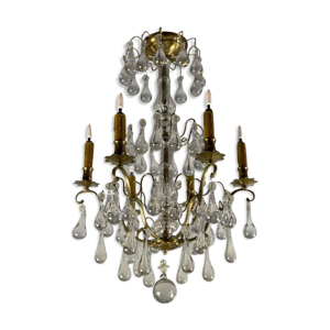 Lustre en bronze doré garni de