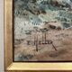 Watercolor painting by Eduard Heller (born in 1852) "Wooded Landscape in a Village"