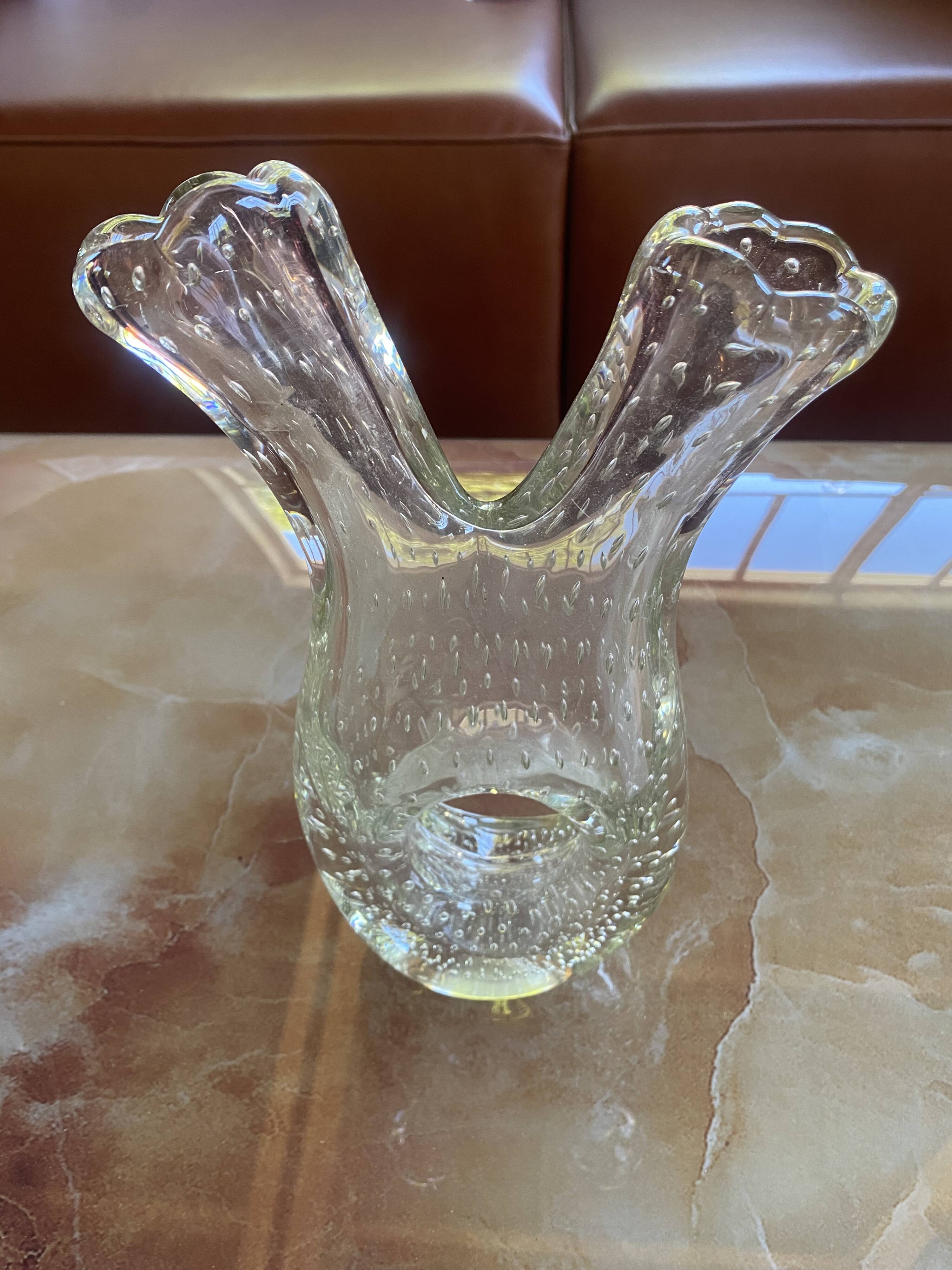 Vase en verre bullé Murano - Années 70