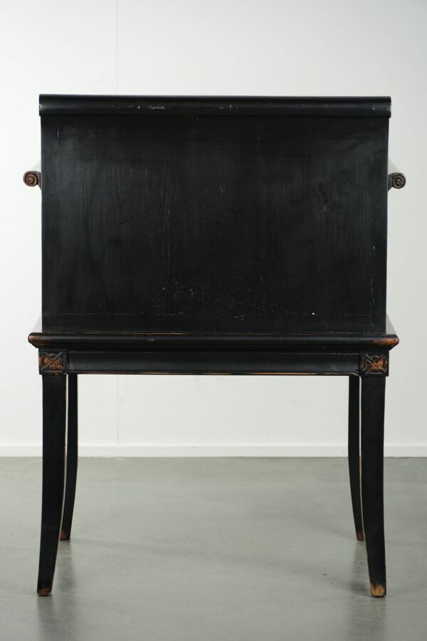 Chaise en bois noir / chaise d'appoint du 20e siècle de style asiatique