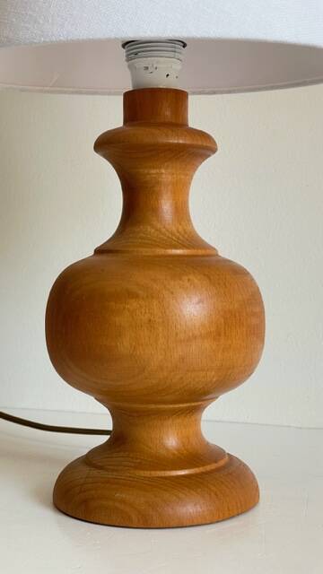 Vintage turned wooden lamp