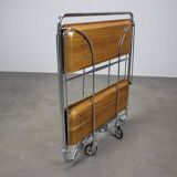 Vintage chrome folding service trolley, 1950s