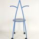 Postmodern memphis style blue enamel pointed chair