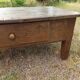 Rustic solid oak coffee table farmhouse initials J C
