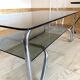 Table basse verre et métal de style bauhaus