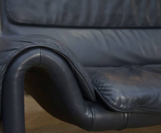 High-end black leather sofa, luxury De Sede sofa