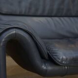 High-end black leather sofa, luxury De Sede sofa