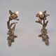 Paire d'appliques murales Art Nouveau antiques en bronze doré à fleurs de lys et feuillages, années 1890, françaises, recâblées