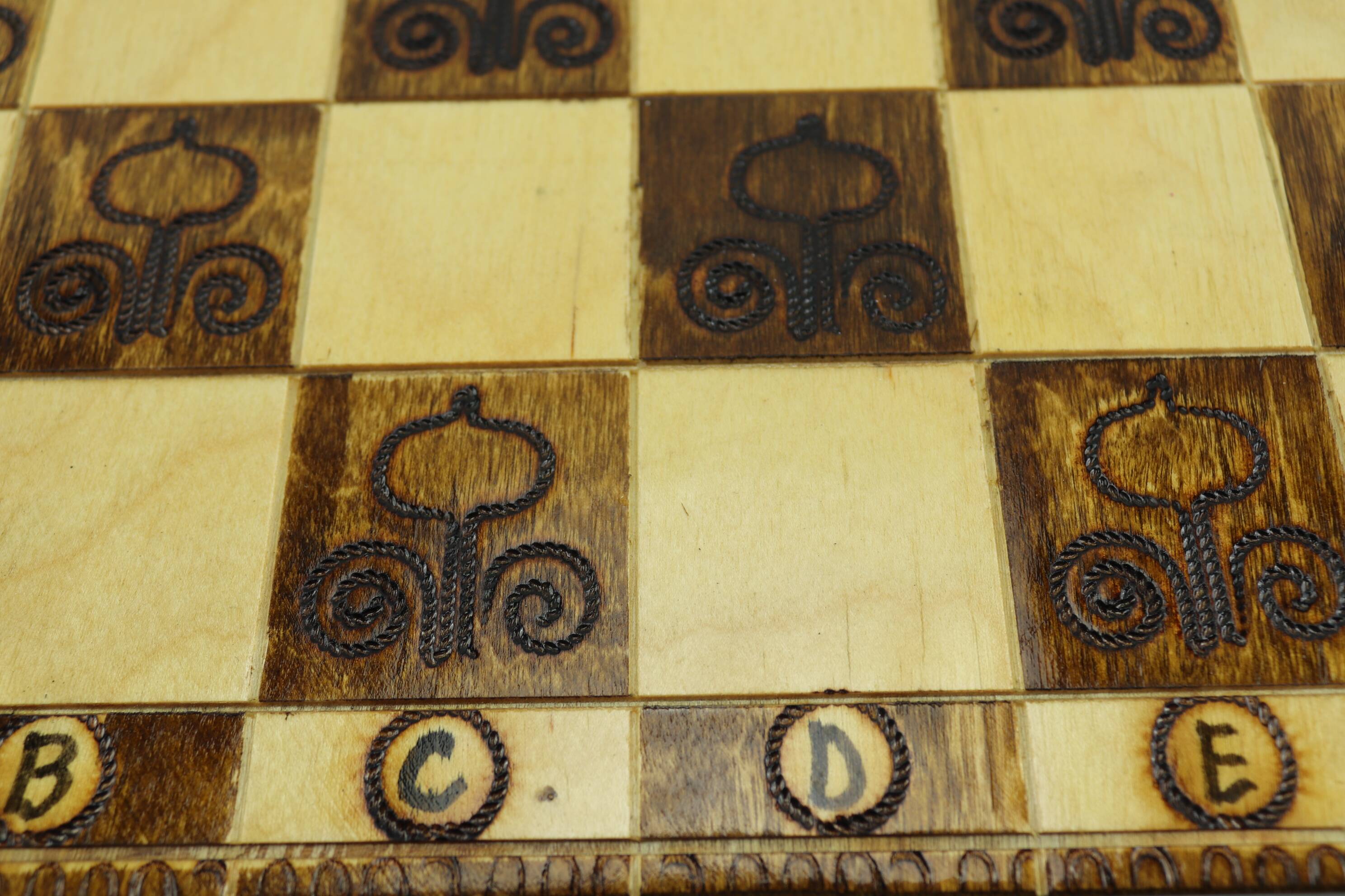 Vintage handcrafted folding chess set