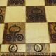 Vintage handcrafted folding chess set