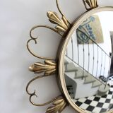 Miroir Soleil « Oeil de Sorcière » en laiton, Deknudt, 1950-60