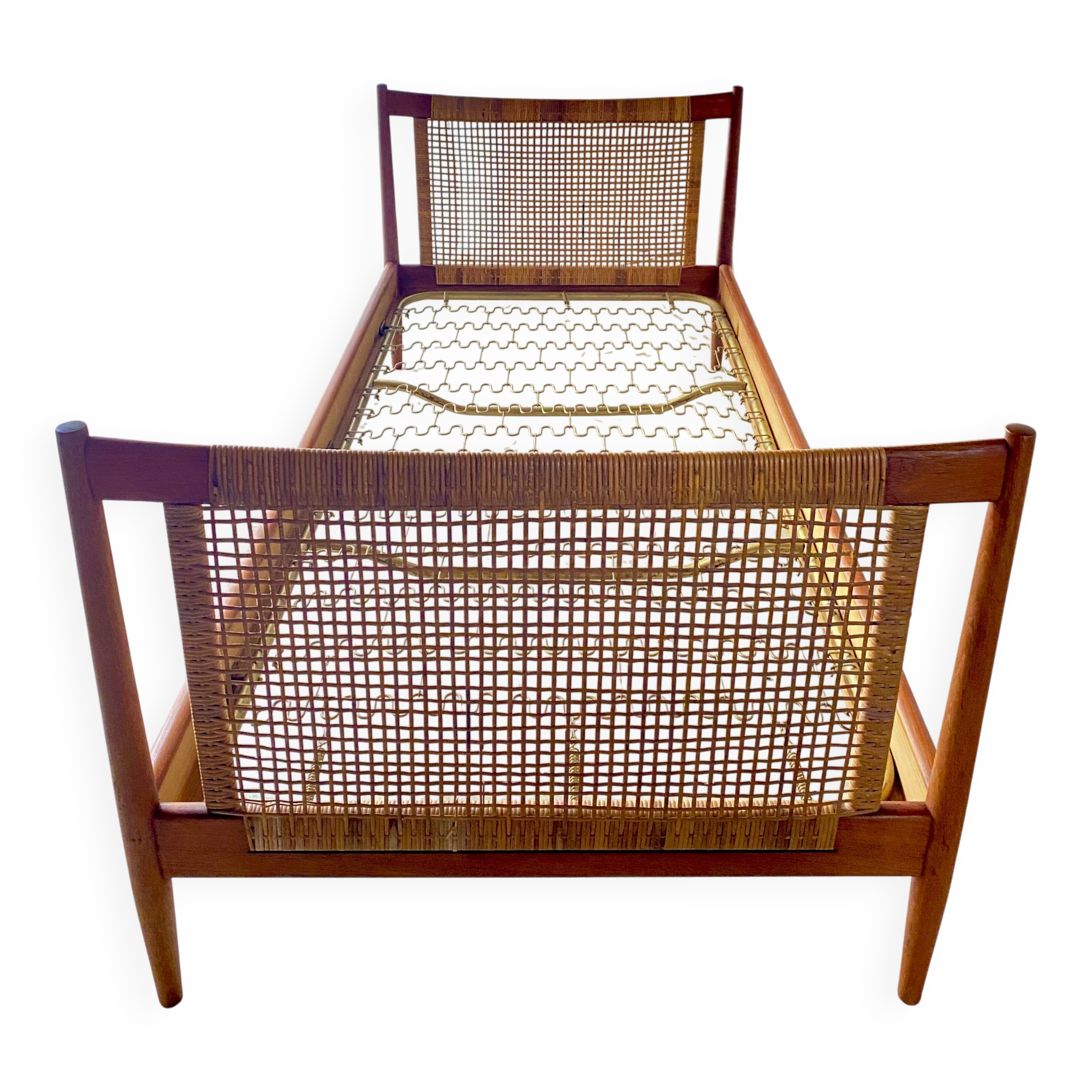 Danish teak bed by Peter Hvidt and Orla Mølgaard for Soborg Møbler.