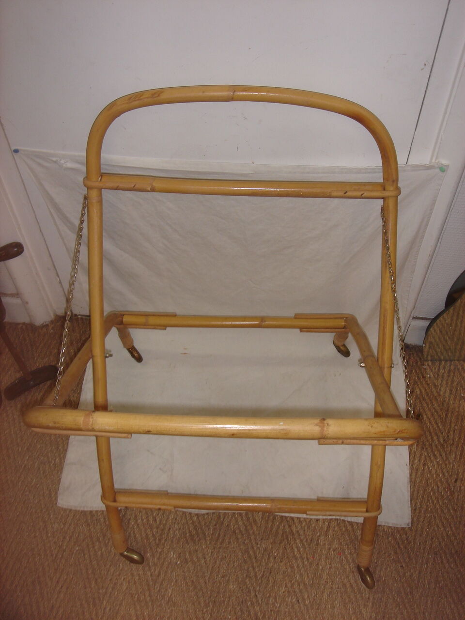 Rattan rolling table, 1970