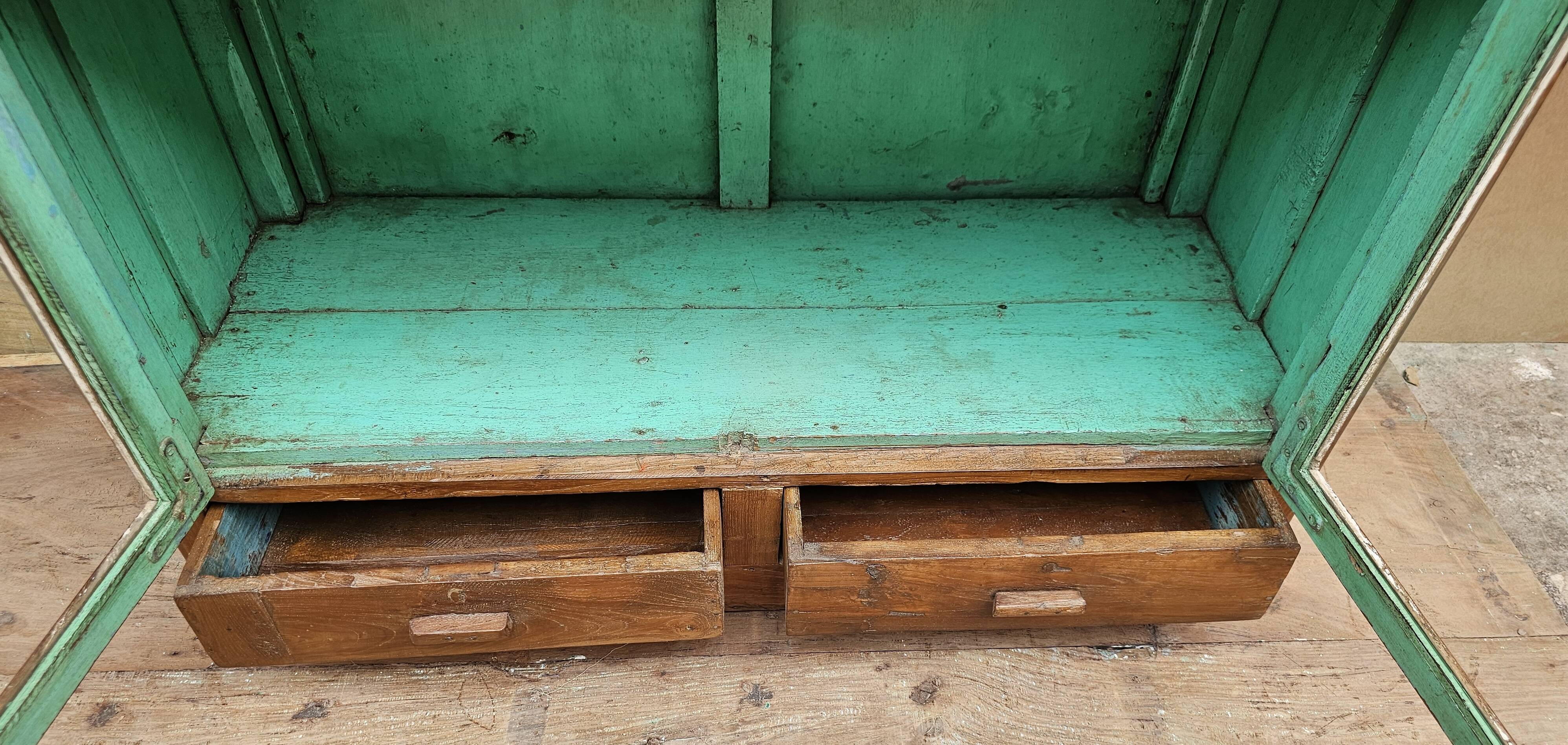 Old Art Deco glazed bookcase in Burmese teak