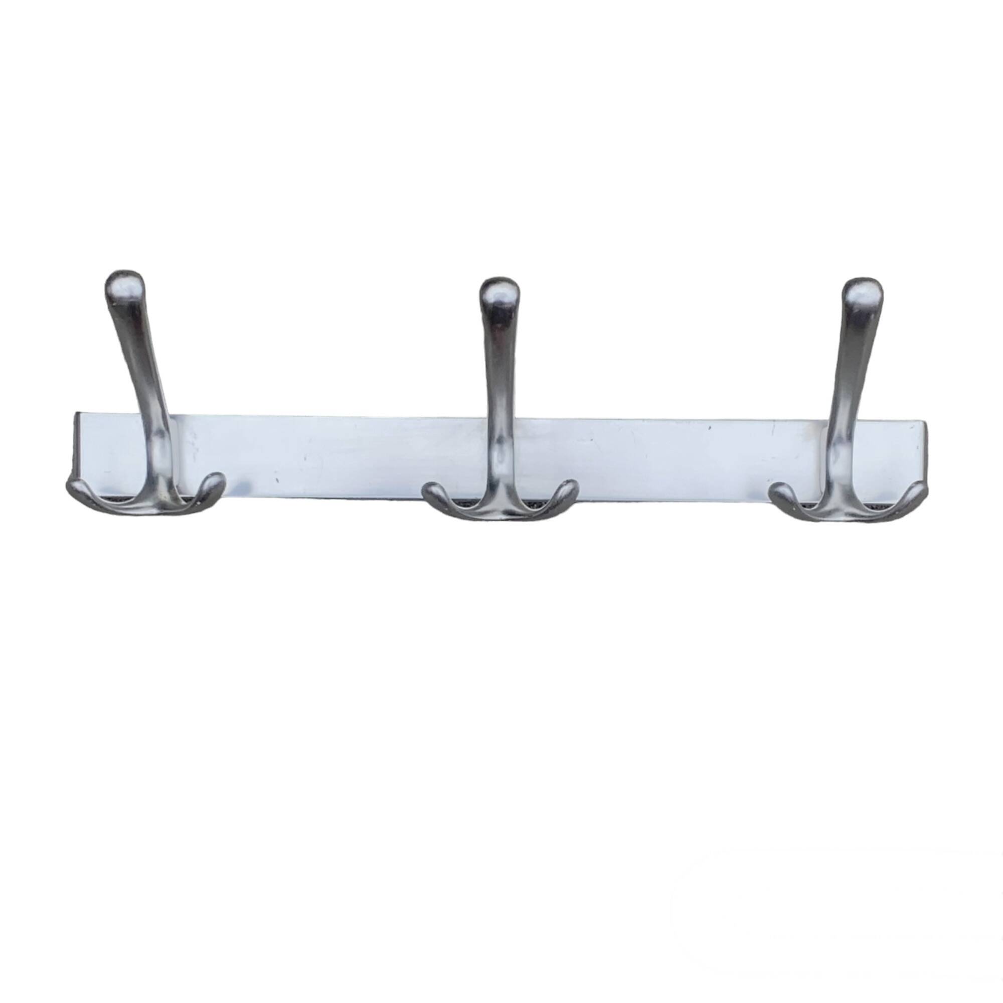 Vintage aluminum coat rack with three hooks