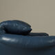 Two Cassina Maralunga two-seat sofas in blue leather by Vico Magistretti, Italy