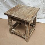 Small teak stool with 1 drawer