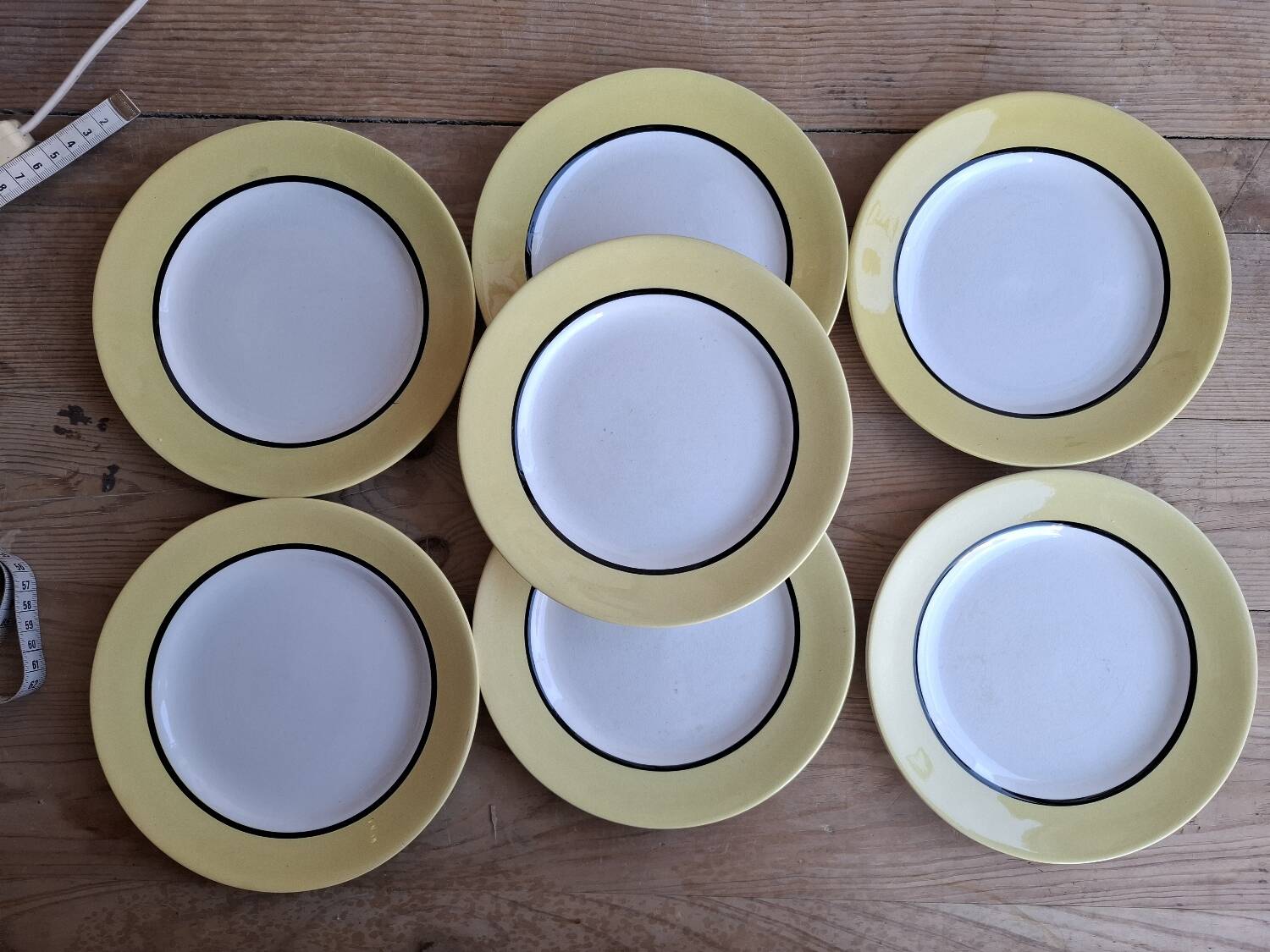 7 vintage l'amandinoise dessert plates