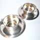Set of 2 coffee cups Antique ribbons in silver metal Goldsmith Weinthal Georges