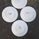 Lot of 4 plates in faience Digoin Sarreguemines "Blue Flower"