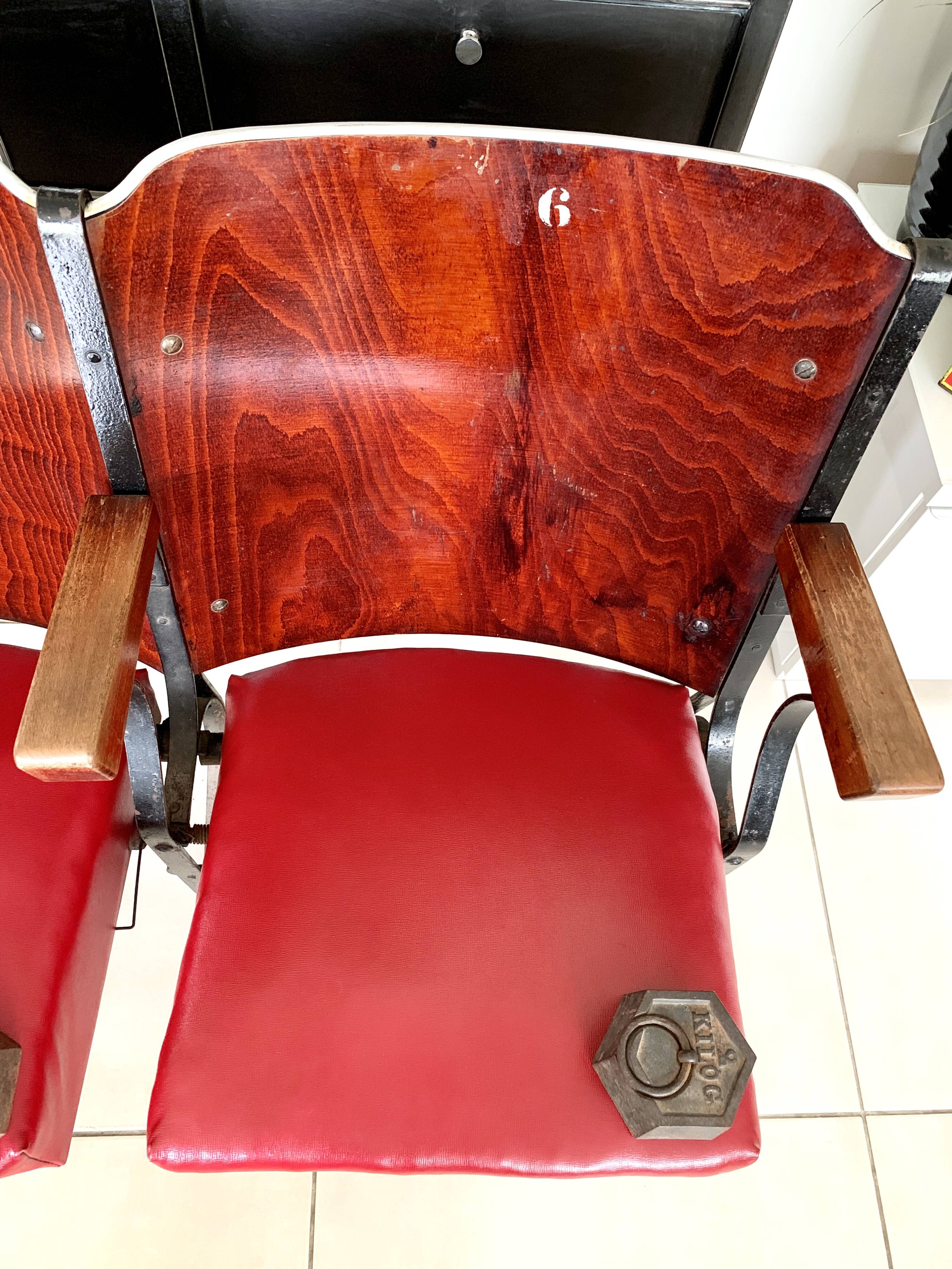 Pair of vintage cinema armchairs