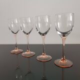 4 verres à vin blanc Luminarc pied rose