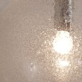 Large glass globe pendant light with bubbles and chrome by Peil & Putzler, Germany, 1970s.