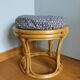 Pouf tabouret rotin osier housse