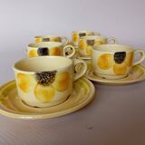 6 Gien "Sun" coffee cups