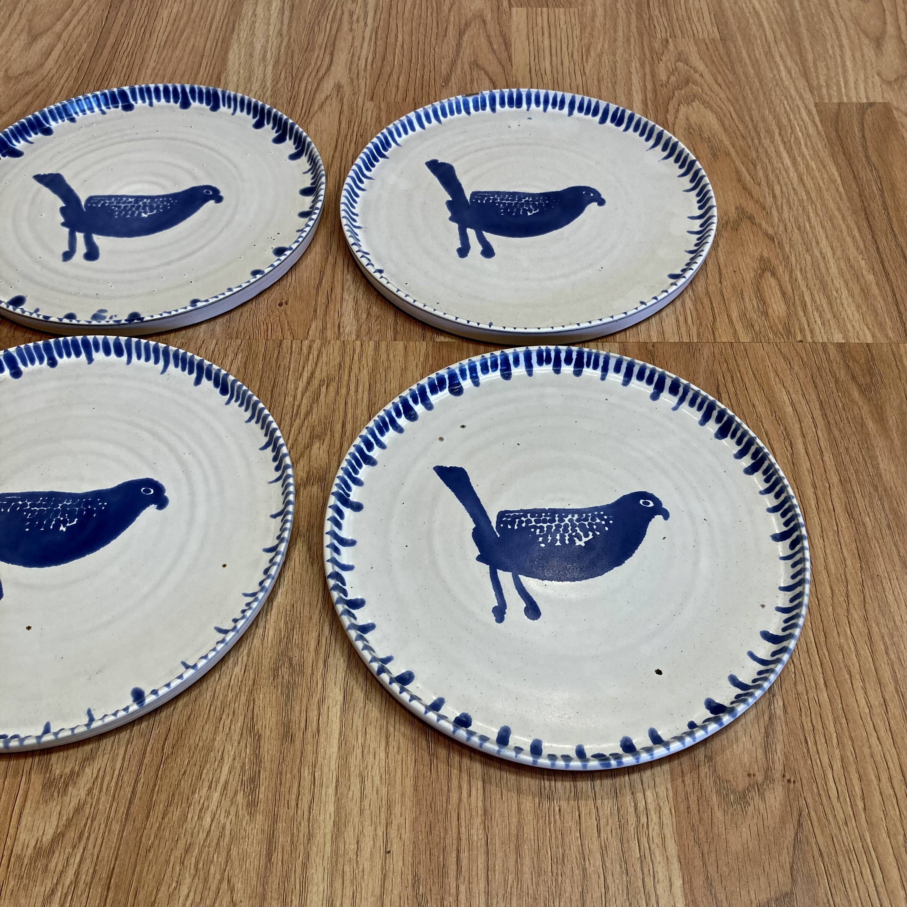 Set of 6 completely handmade plates.