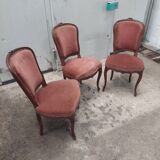 Set of 3 Louis Philippe style chair in walnut