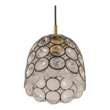 Iron and clear glass pendant by limburg, germany, 1960s.