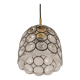 Iron and clear glass pendant by limburg, germany, 1960s.