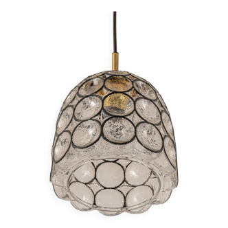 Iron and clear glass pendant by limburg, germany, 1960s.
