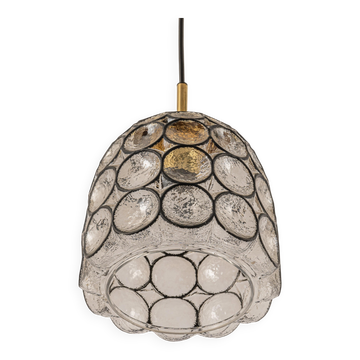 Iron and clear glass pendant by limburg, germany, 1960s.