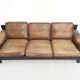 Brown leather sofa set Leolux